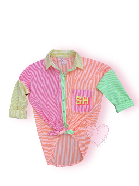 Neon ColorBlock Buttondown