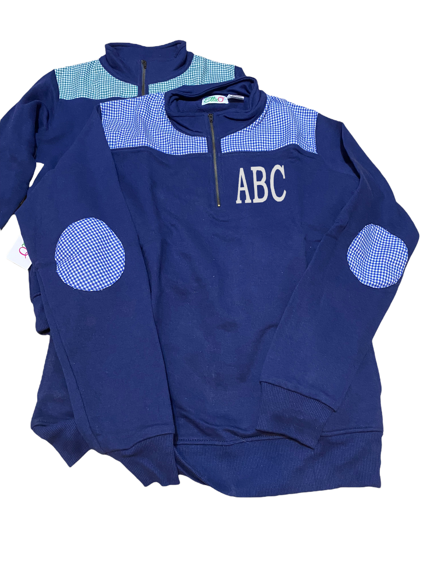 Gingham 1/4 Zip Pullover- Adult and Child