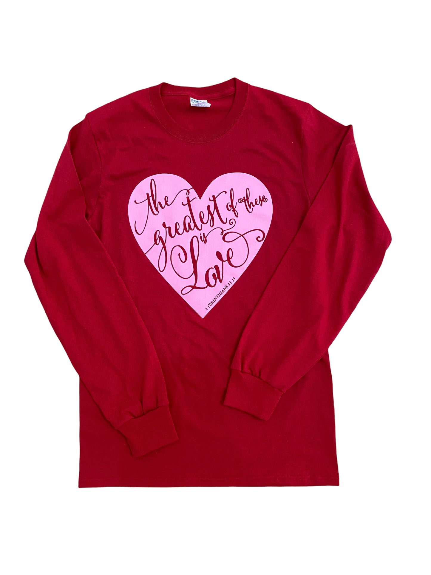 The Greatest of These is Love Long sleeve T-shirt (Adults)