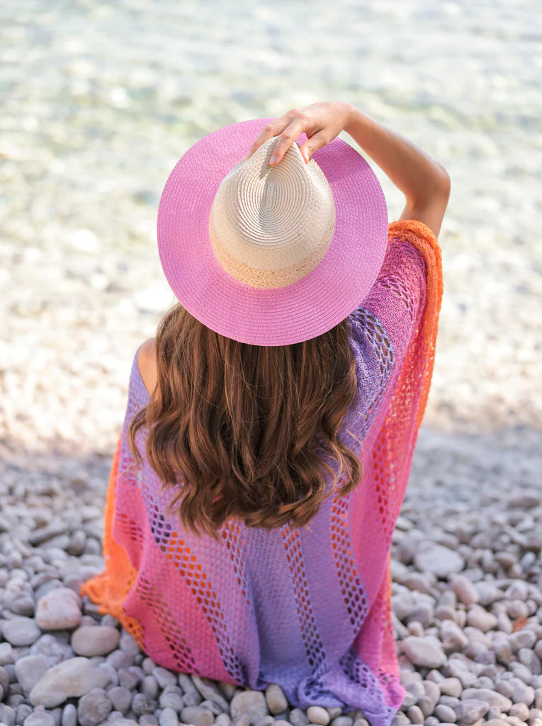 Panama Pink Straw Sunhat