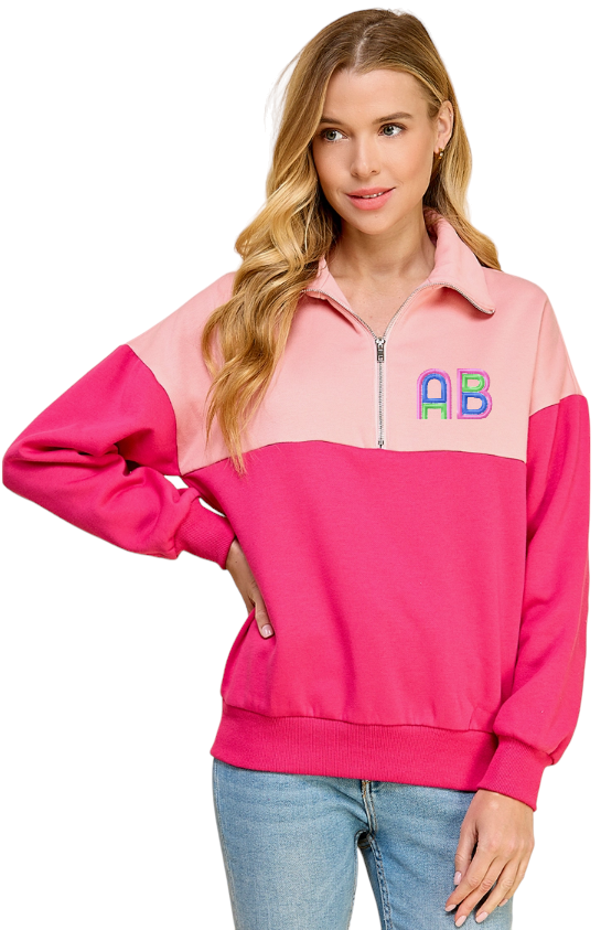 Color Block 1/4 Zip Sweatshirt